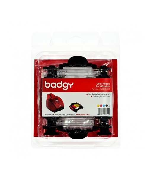 Ruban YMCKO + 100 Cartes PVC pour imprimante à carte PVC badgy 200 - Ref. CBGP0001C 