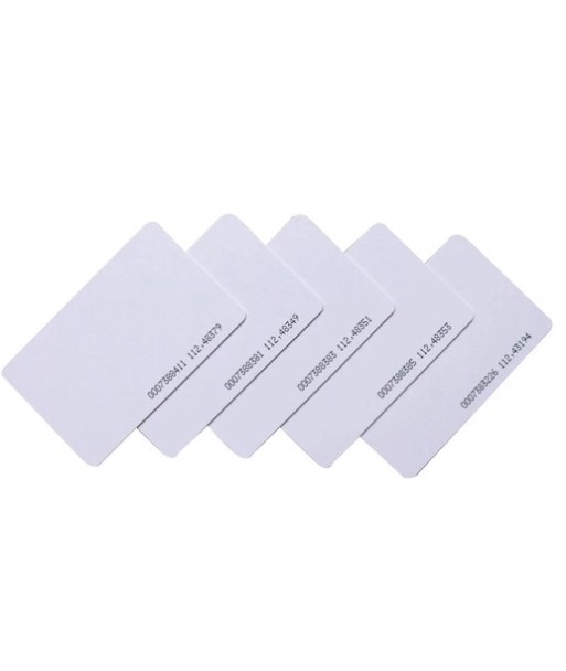 Cartes PVC RFID TK4100 – 125 kHz, épaisseur 0,76 mm