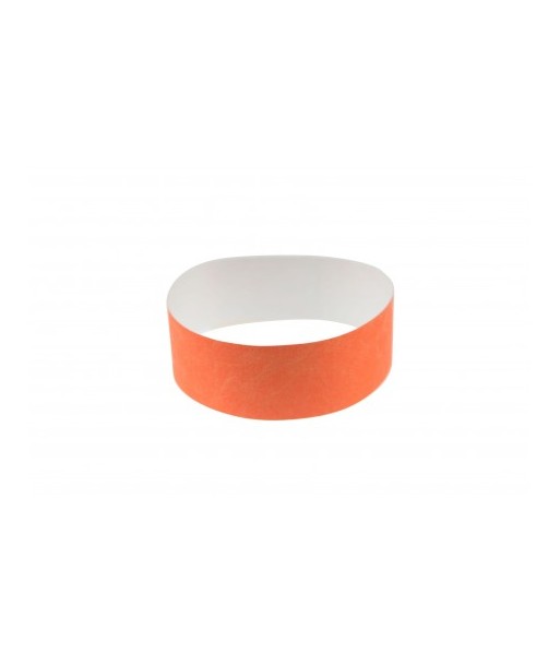Lot de 100 Bracelets Tyvek Orange Fluo 19mm en Papier Indéchirable (Réf. ICA1475046)