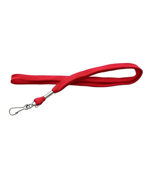 Tour de cou rouge avec mousqueton - Accessoire porte-badge