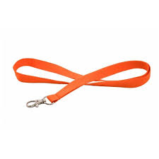 Tour de cou orange avec  Mousqueton Métallique