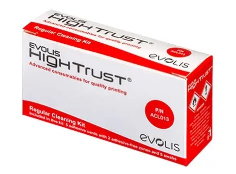 Kit de Nettoyage ACL001 pour Imprimantes à cartes Evolis Zenius , Primacy et  Edikio Core